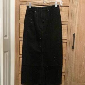 Elegant Black Denim Skirt